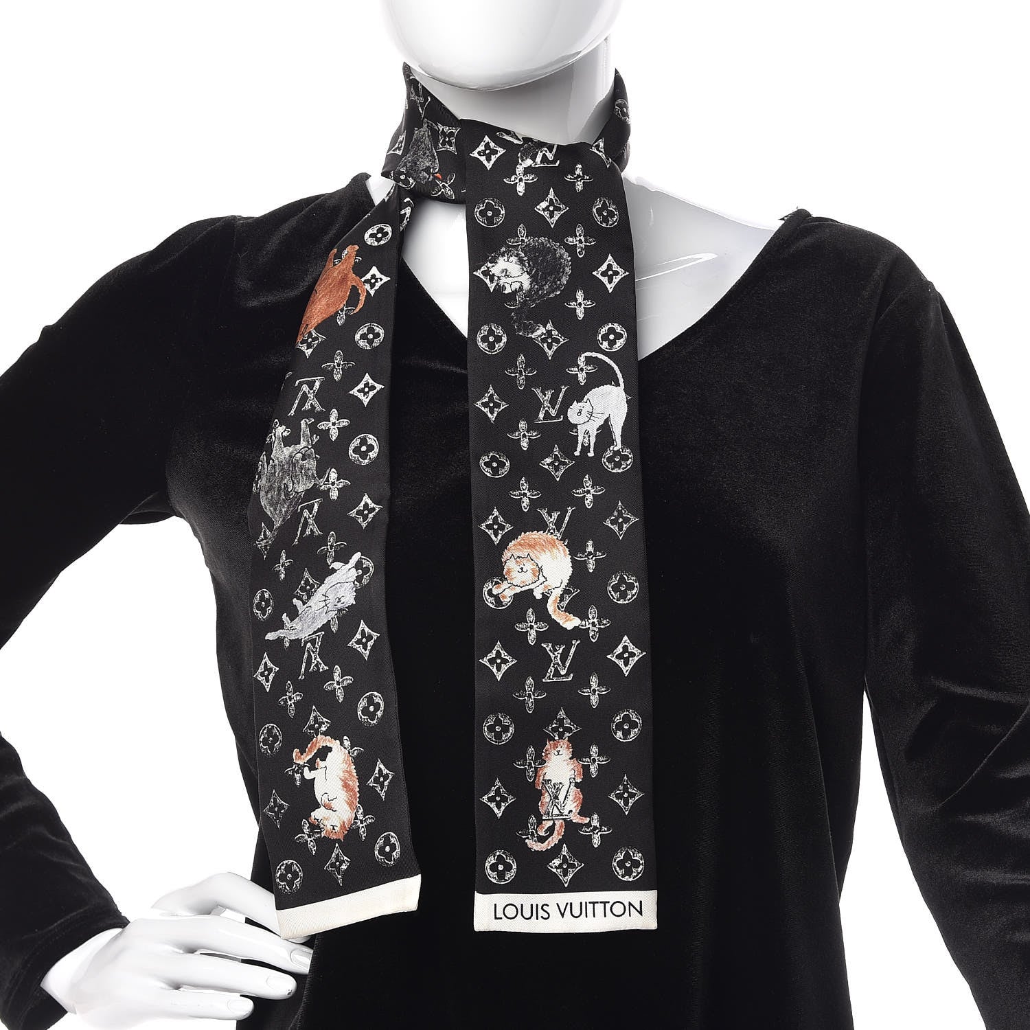 Louis Vuitton Silk Catogram Classic Bandeau Black 2 of 5