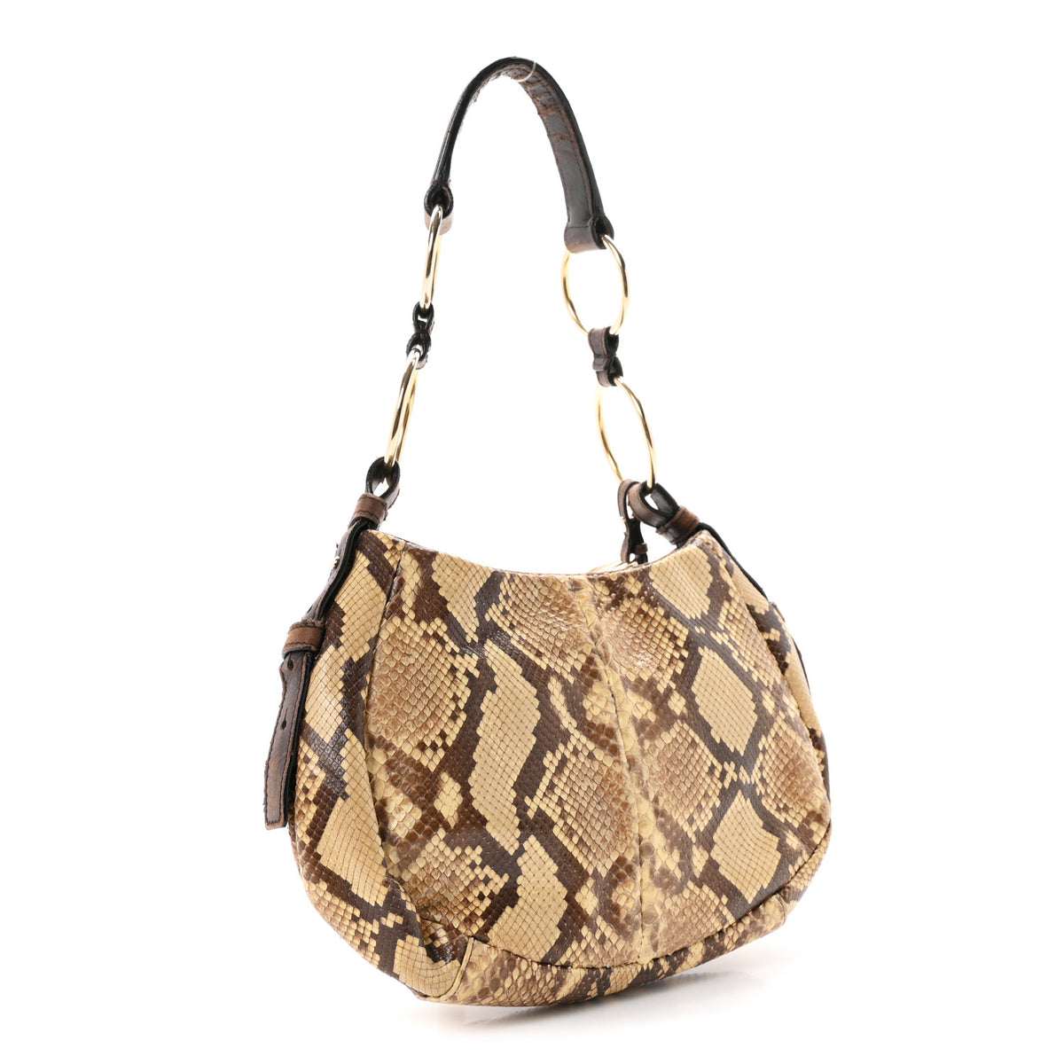Saint Laurent Snakeskin Saharienne Shoulder Bag Brown 3 of 12