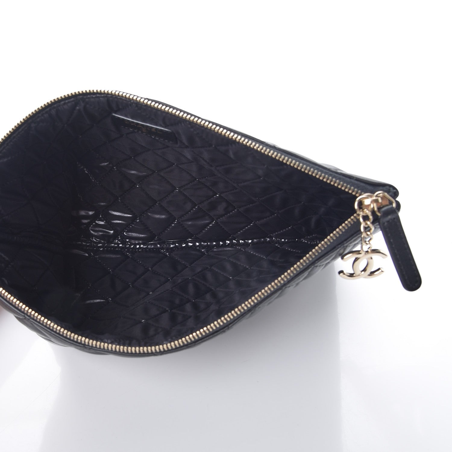 Chanel Lambskin Bi Quilted Medium Cosmetic Case Black 5 of 8