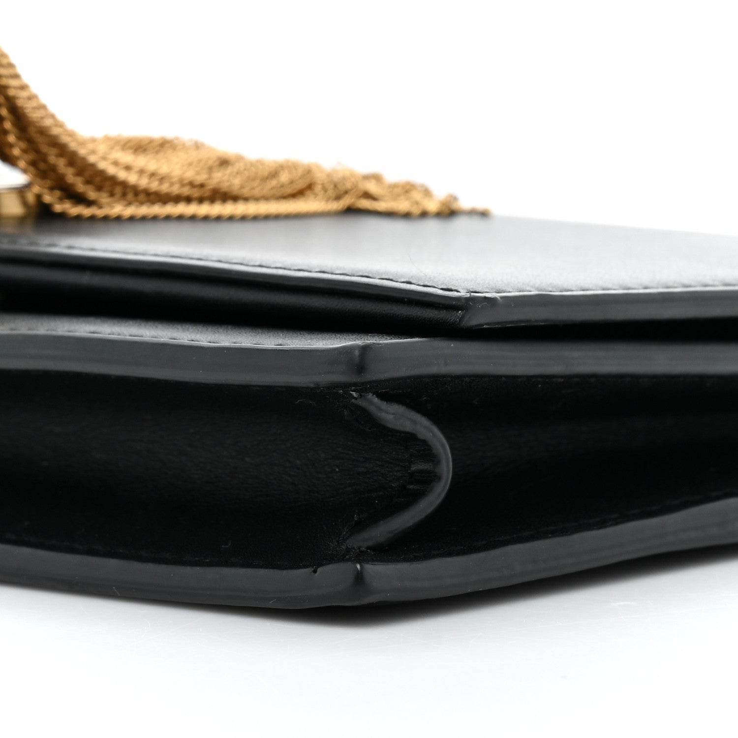 Saint Laurent Smooth Calfskin Classic Monogram Kate Tassel Chain Wallet Black 8 of 15