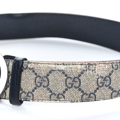 Gucci GG Plus Monogram Interlocking G Belt 90 36 Navy 6 of 6