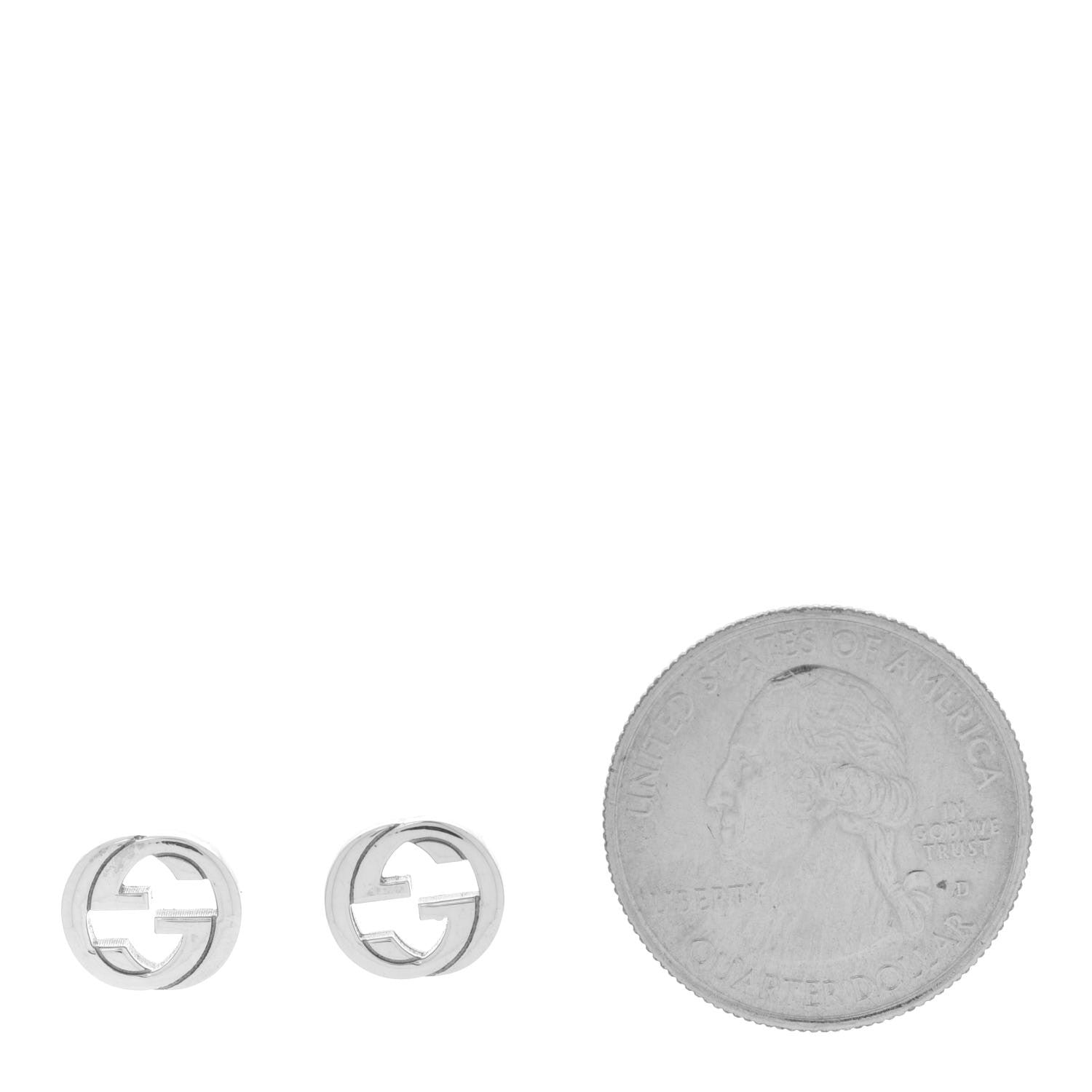 Gucci Sterling Silver Interlocking GG Stud Earrings 2 of 6