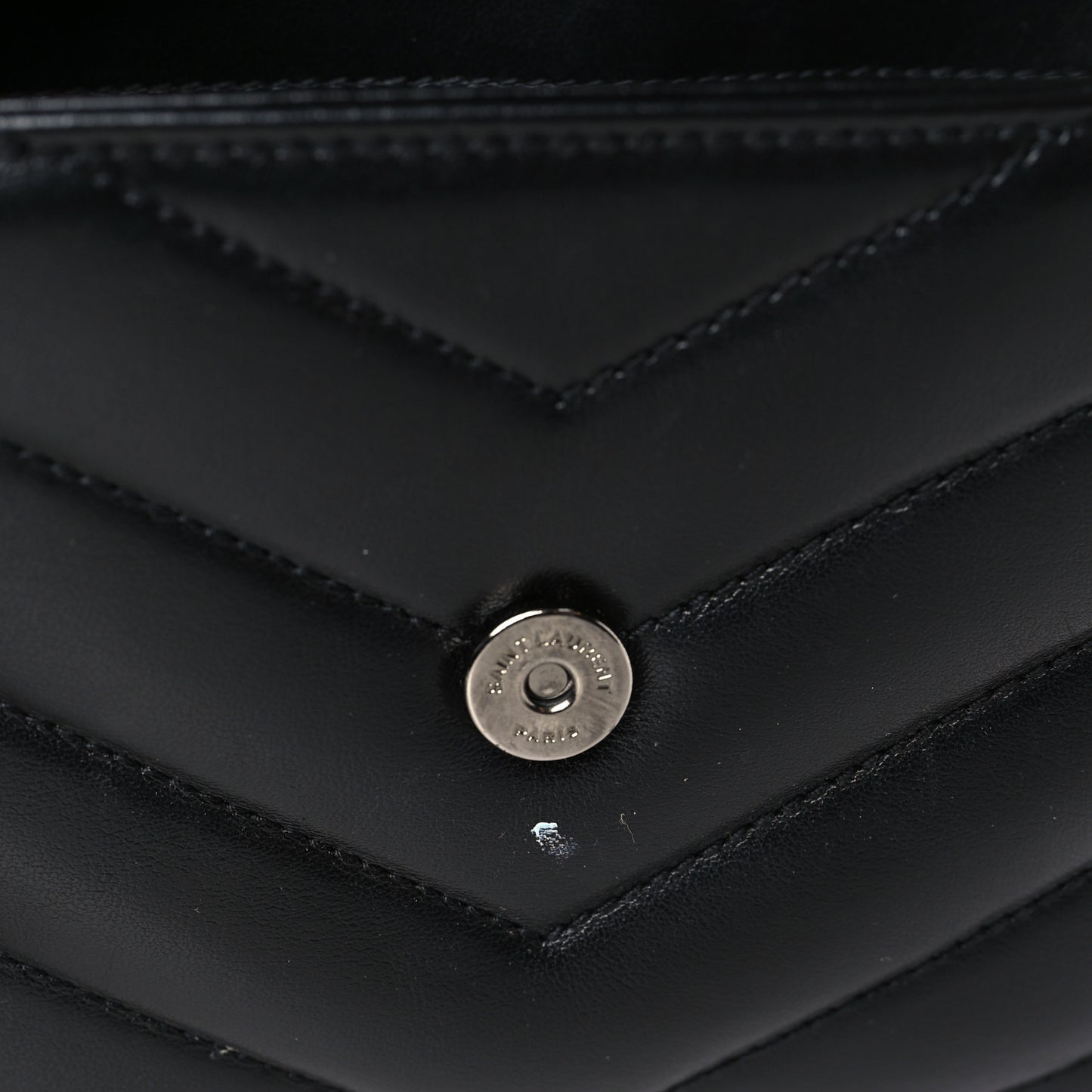 Calfskin Y Quilted Monogram Monochrome Toy Loulou Crossbody Bag Black