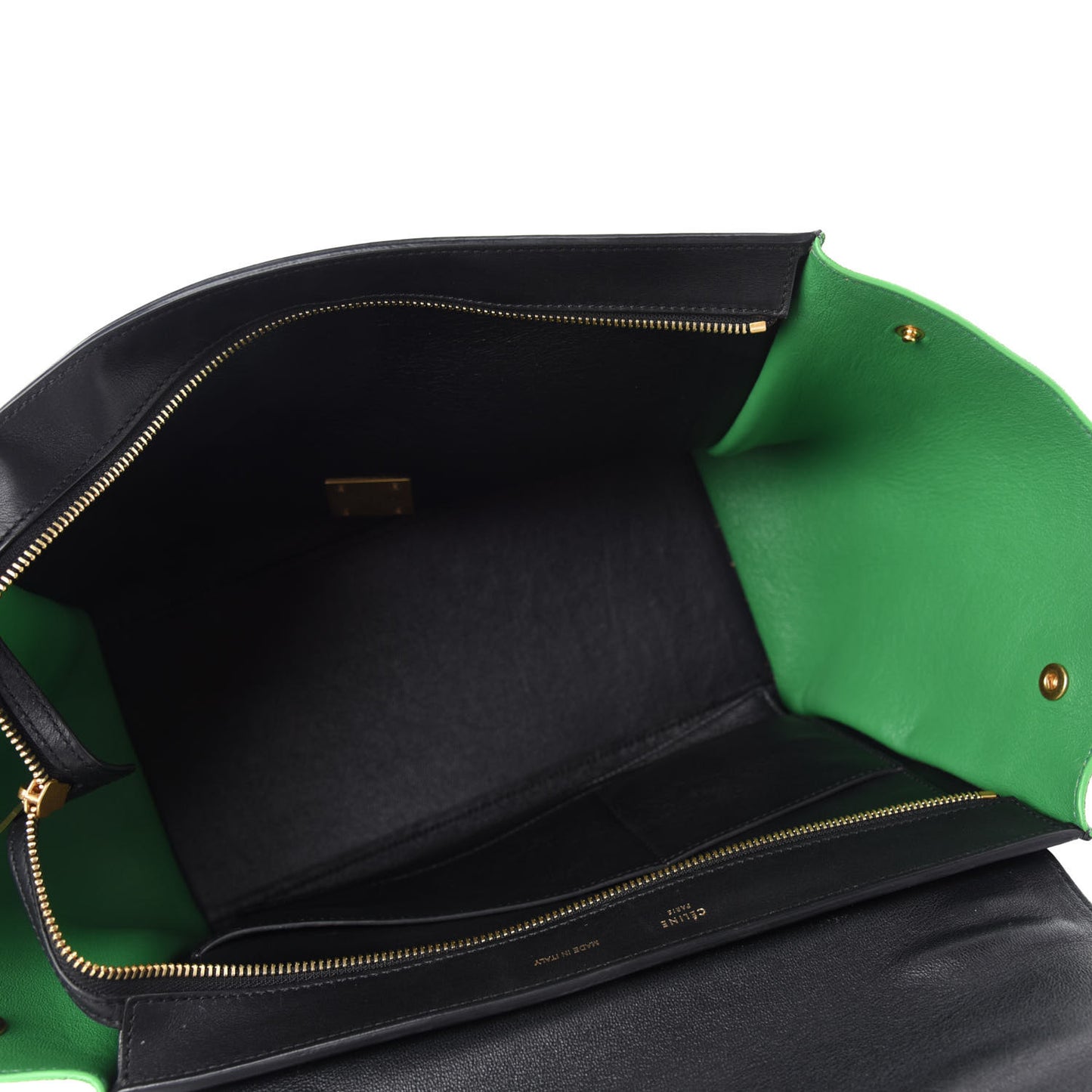 Smooth Calfskin Suede Medium Tri-Color Trapeze Grass