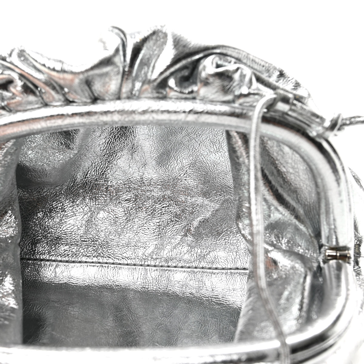 Bottega Veneta Metallic Calfskin The Mini Pouch Silver 5 of 12