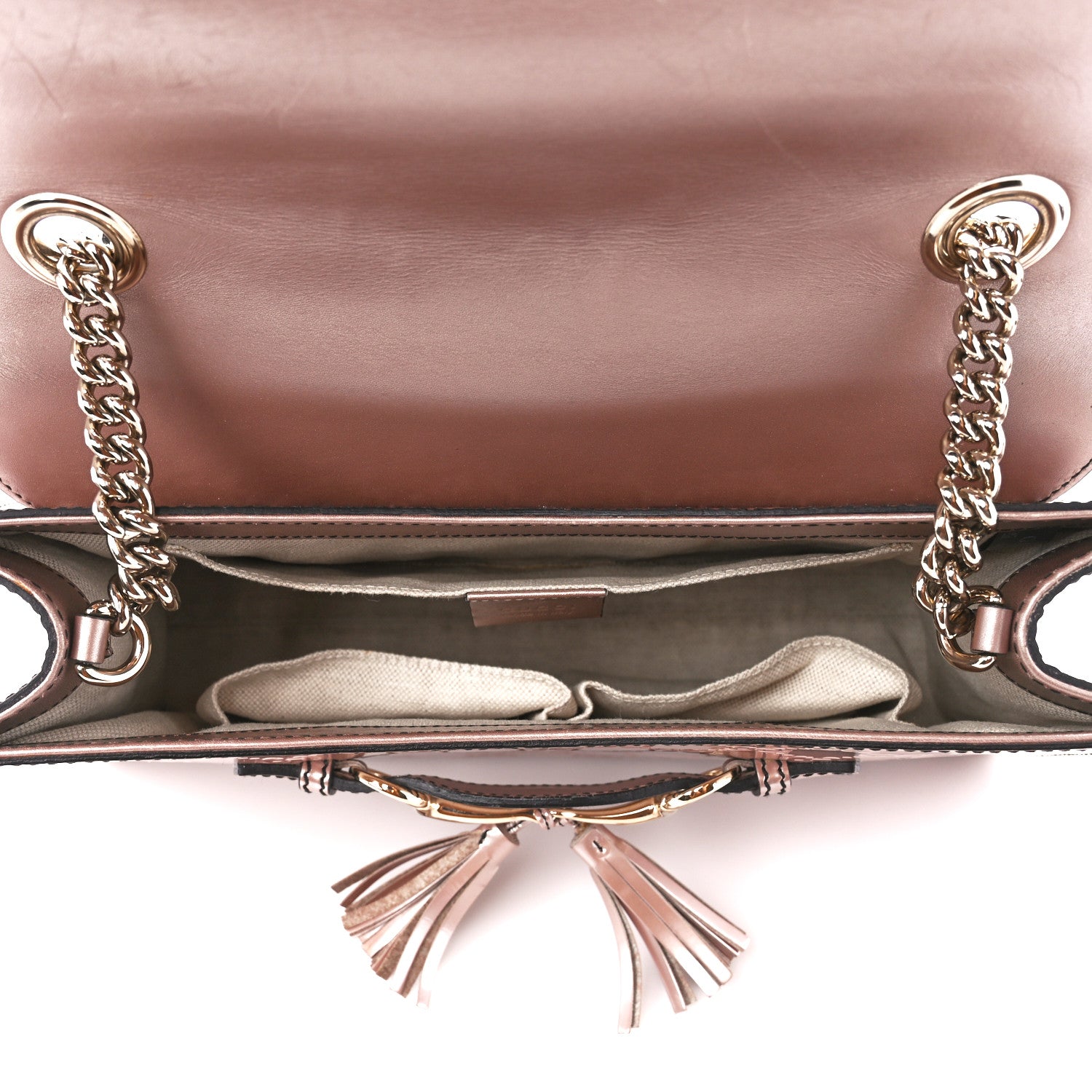 Gucci Shine Guccissima Medium Emily Chain Shoulder Bag Dark Cipria 5 of 14