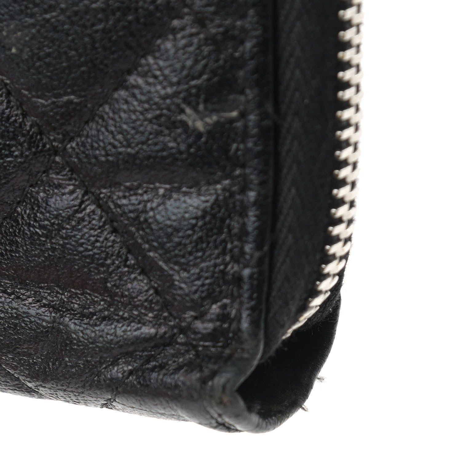 Chanel Calfskin Quilted Large Zip Around Organizer Wallet Black 15 of 16