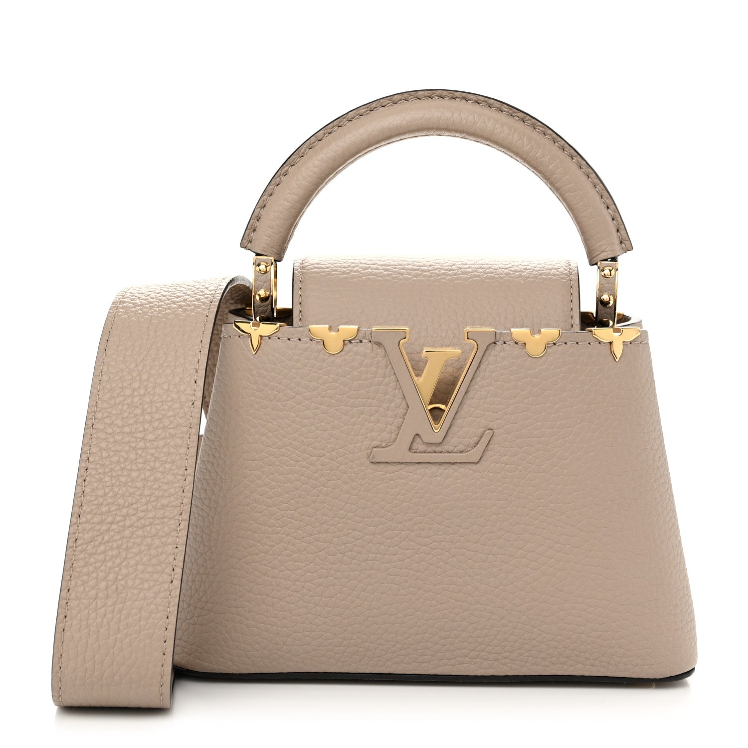 Louis Vuitton Taurillon Embellished Flower Crown Mini Capucines Galet 1 of 9