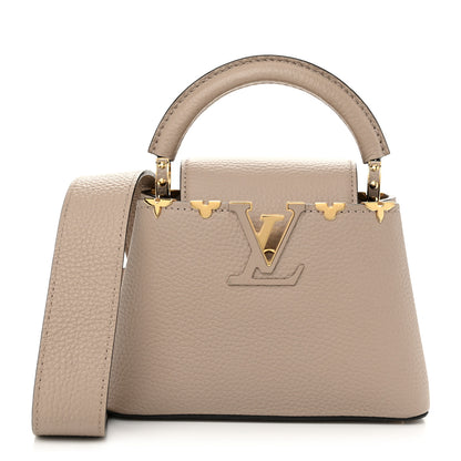 Louis Vuitton Taurillon Embellished Flower Crown Mini Capucines Galet 1 of 9