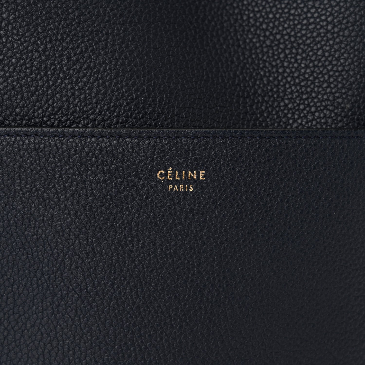 Celine Soft Grained Calfskin Sangle Bucket Bag Navy Blue 6 of 10