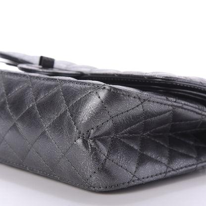 Chanel Metallic Aged Calfskin Quilted 2.55 Reissue 225 Flap Charcoal 7 of 9