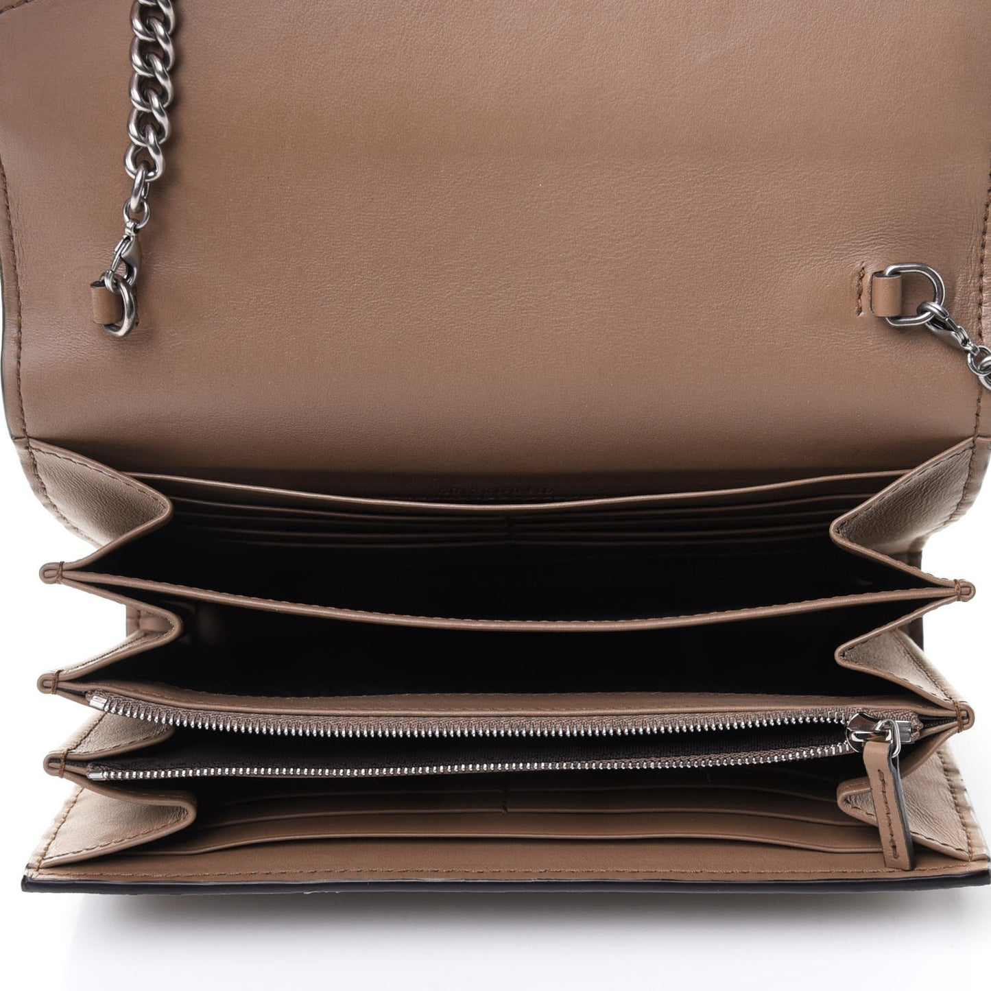 GG Supreme Monogram Mini Dionysus Chain Wallet Beige Taupe