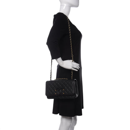 Chanel Caviar Quilted Medium CC Filigree Flap Black 2 of 11