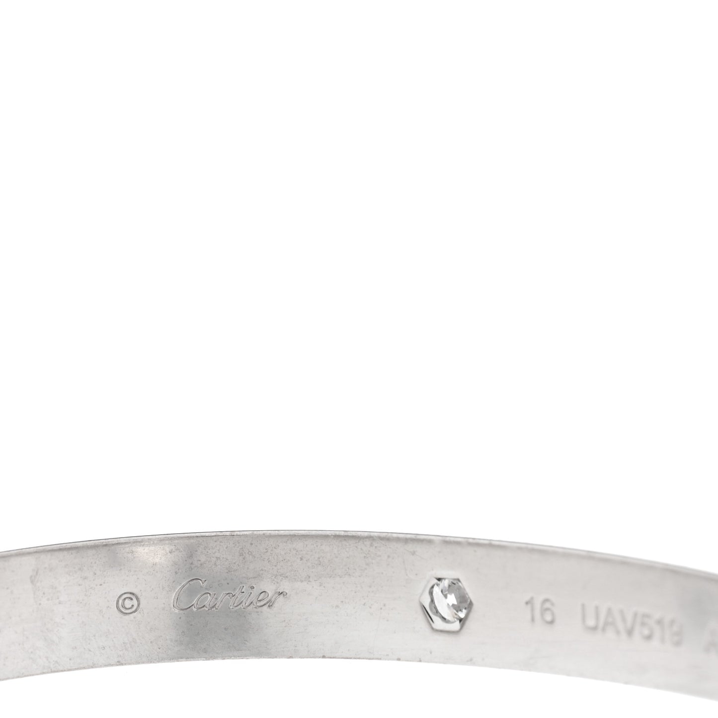 18K White Gold 4 Diamond LOVE Bracelet 16
