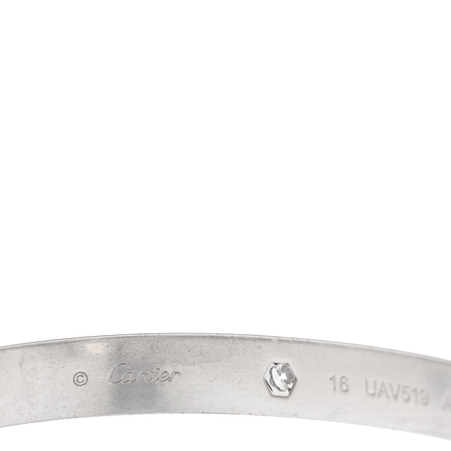 Cartier 18K White Gold 4 Diamond LOVE Bracelet 16 4 of 7