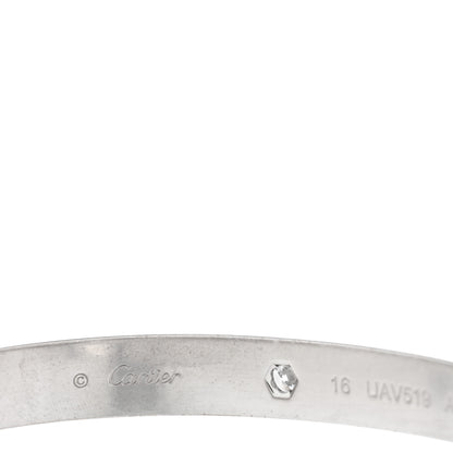 Cartier 18K White Gold 4 Diamond LOVE Bracelet 16 4 of 7