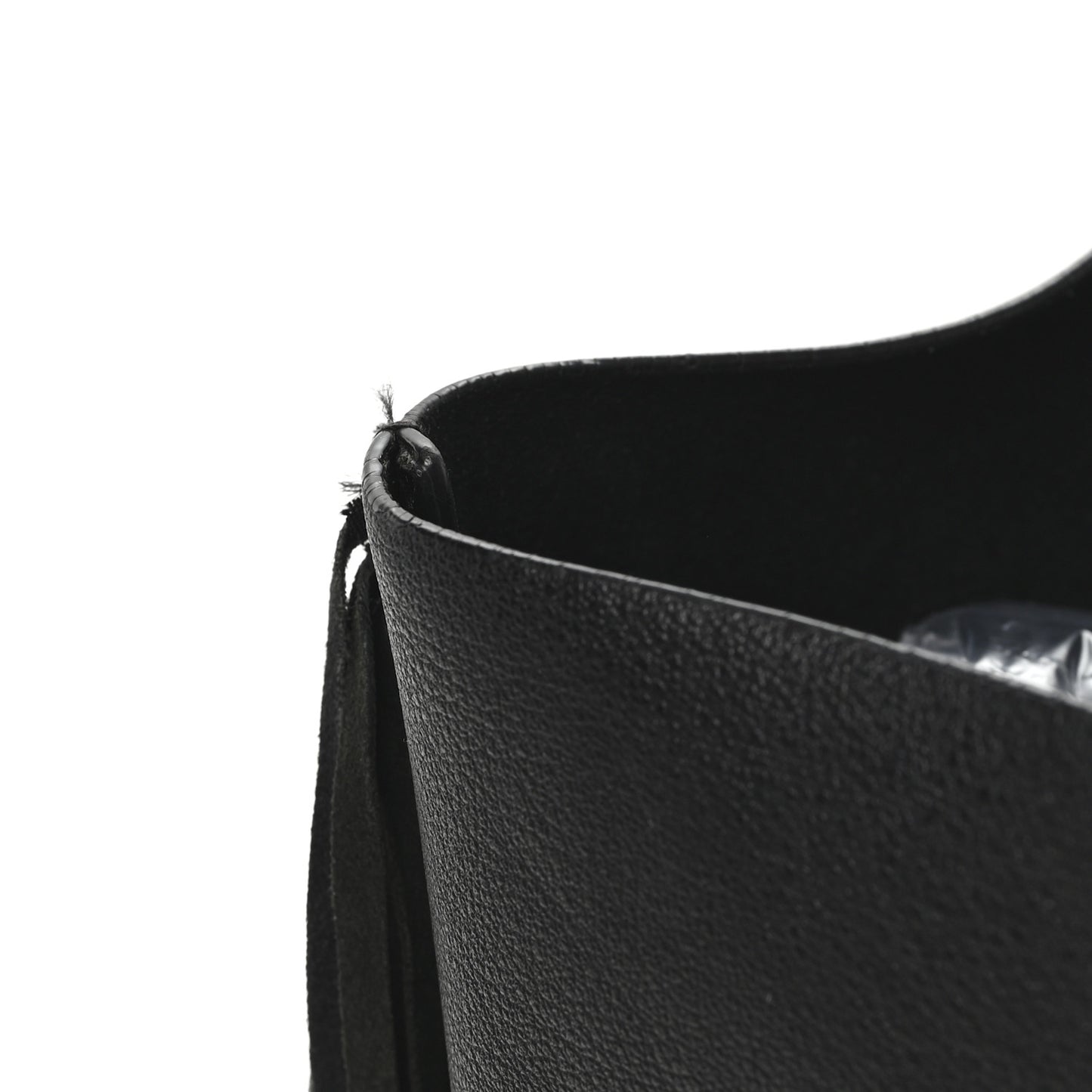 Calfskin Large Fringe Shopping Tote Black