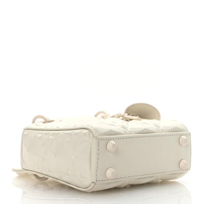 Christian Dior Calfskin Cannage Diamond Micro Lady Dior Latte 4 of 15