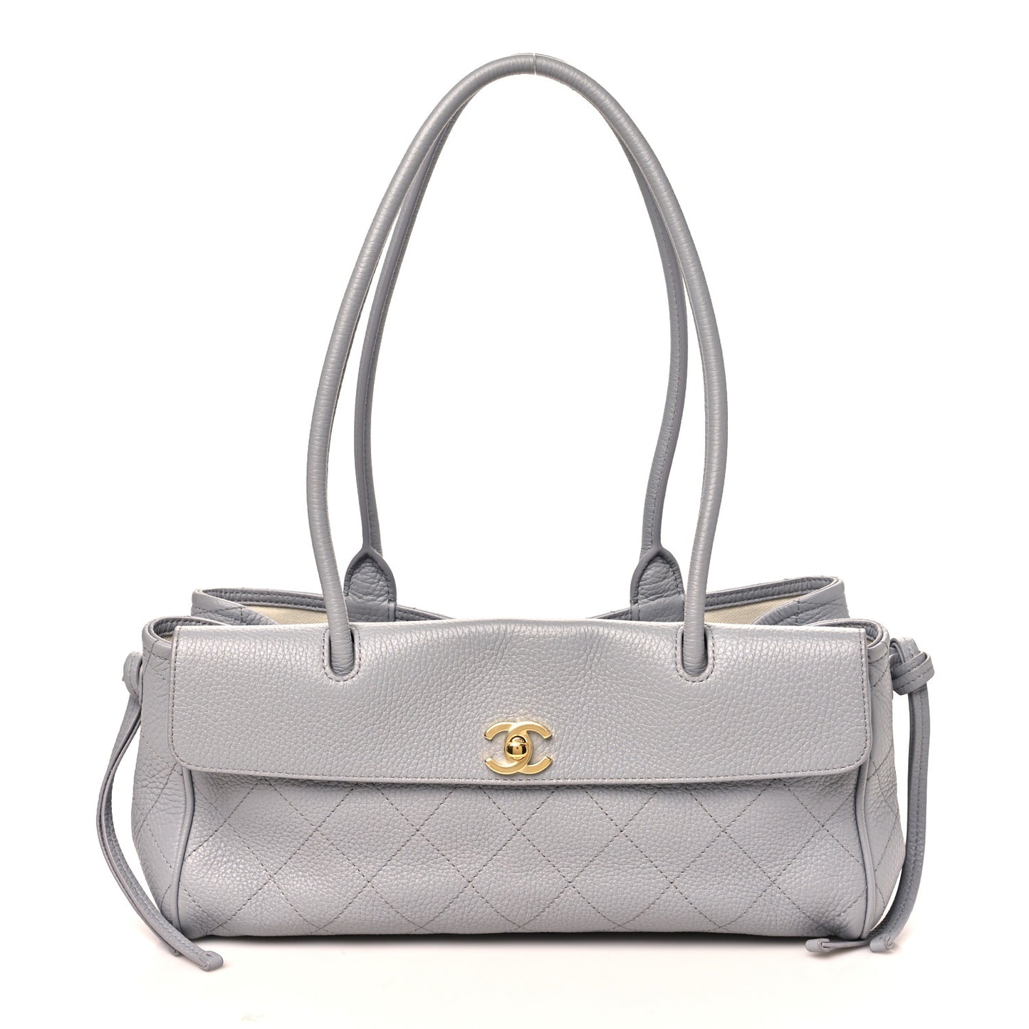 Grained Calfskin Urban Essentials Small Shopping Bag Grey