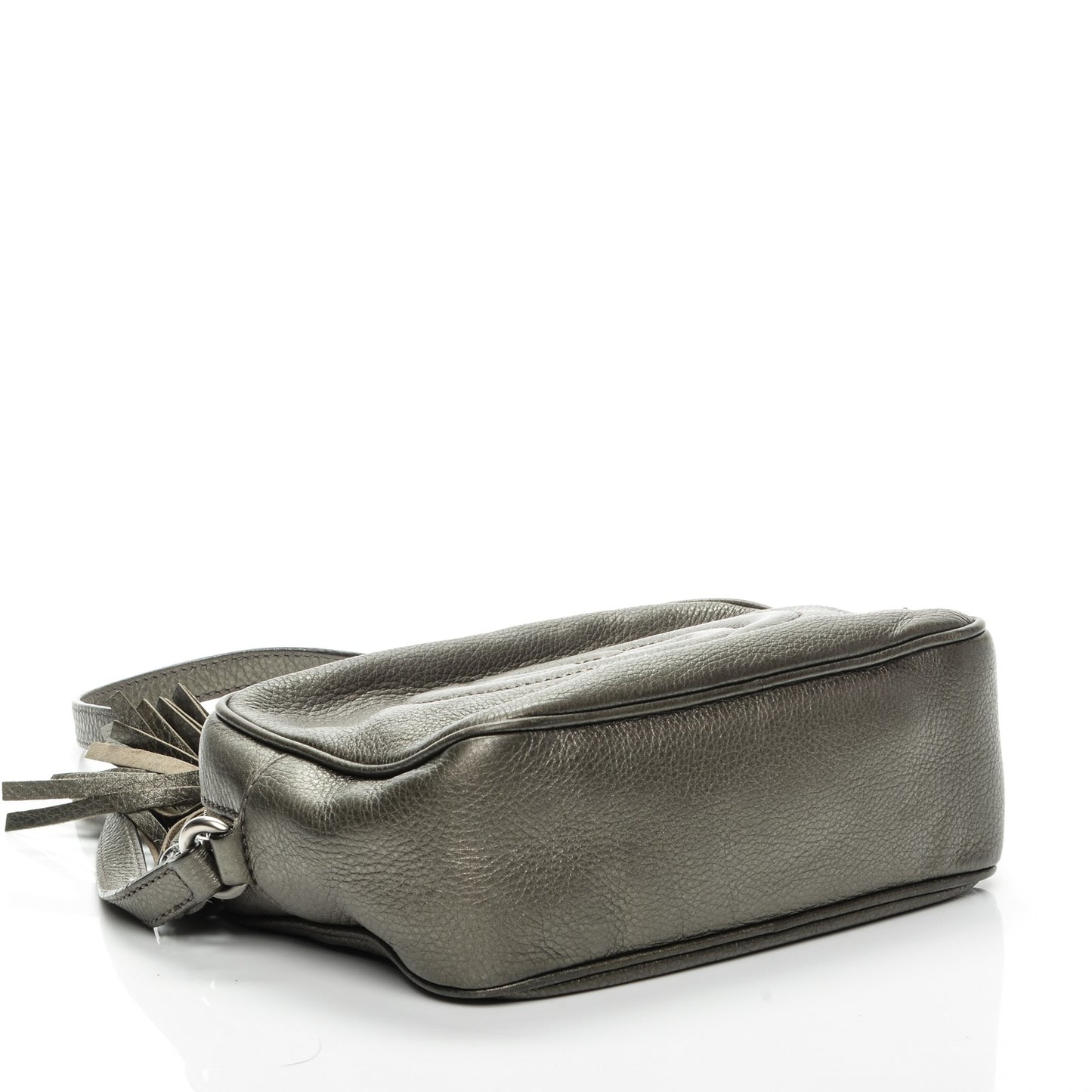 Metallic Pebbled Calfskin Small Soho Disco Bag Sasso