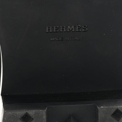 Hermes Glossed Calfskin Funk Ankle Boots 37 Black 7 of 10