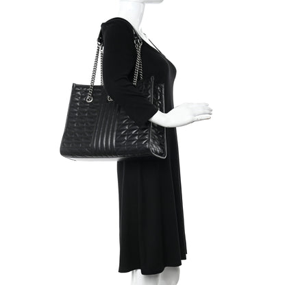 Gucci Calfskin Matelasse Aria Medium GG Marmont Shoulder Tote Black 3 of 12