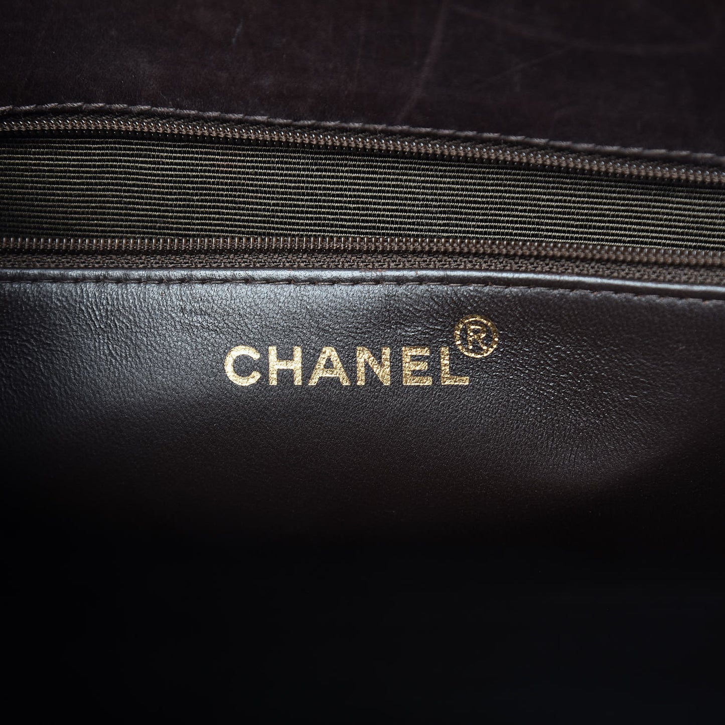 Calfskin Stitched CC Tote Dark Brown