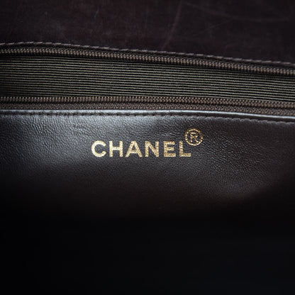 Chanel Calfskin Stitched CC Tote Dark Brown 6 of 20