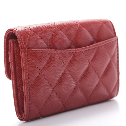 Chanel Caviar Quilted Flap Card Holder Red 3 of 9