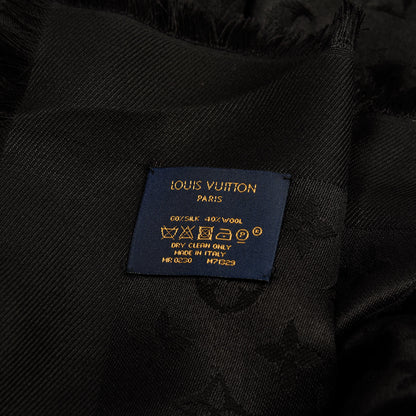 Louis Vuitton Silk Wool Monogram Shawl Black 4 of 4