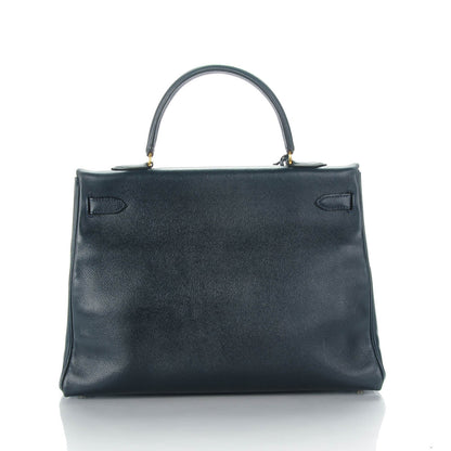Hermes Courchevel Kelly Retourne 35 Bleu Marine 3 of 27