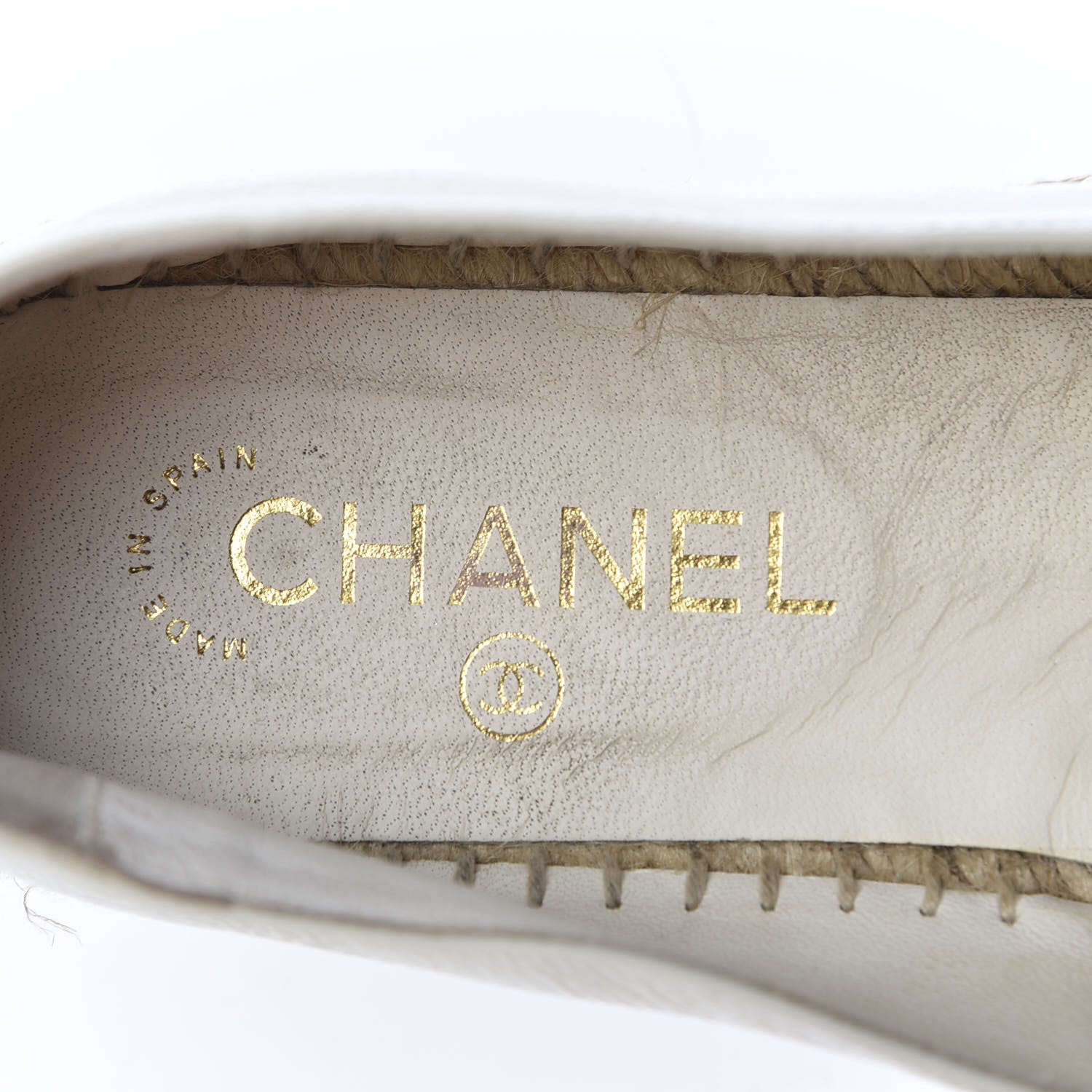 Chanel Distressed Patent CC Espadrilles 39 White 7 of 10