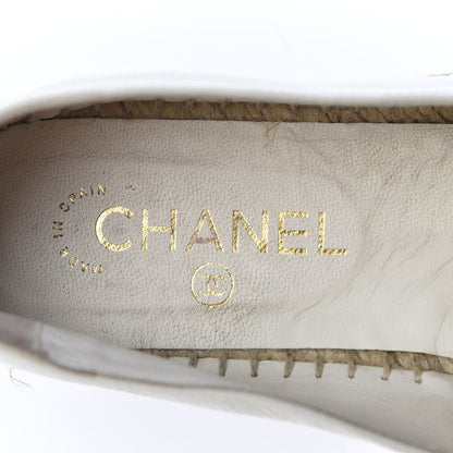 Chanel Distressed Patent CC Espadrilles 39 White 7 of 10