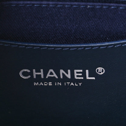 Chanel Denim Camellia Embroidered Large Flap Blue 6 of 9