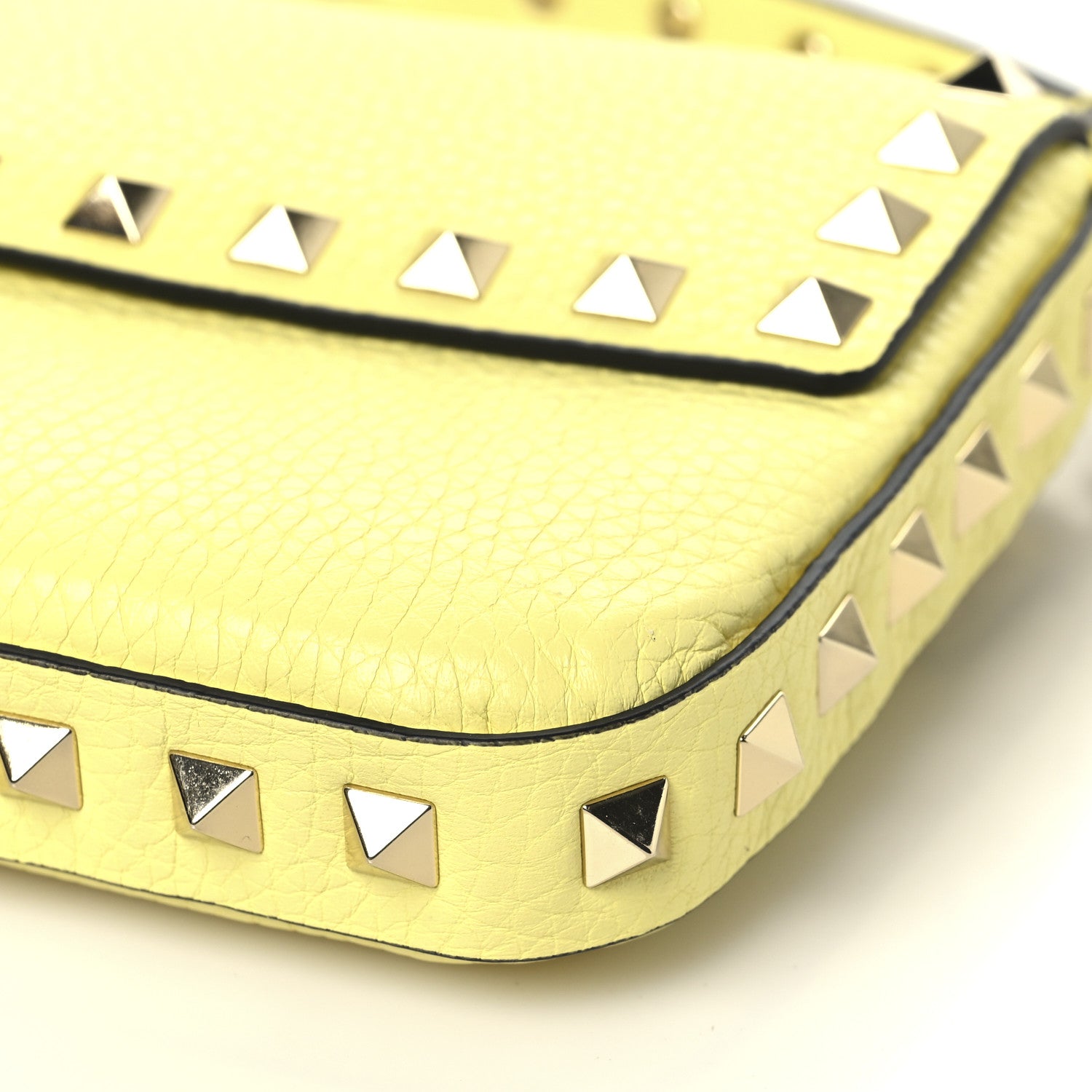 Valentino Garavani Grainy Calfskin Rockstud Crossbody Pouch Lime Sorbet 9 of 10