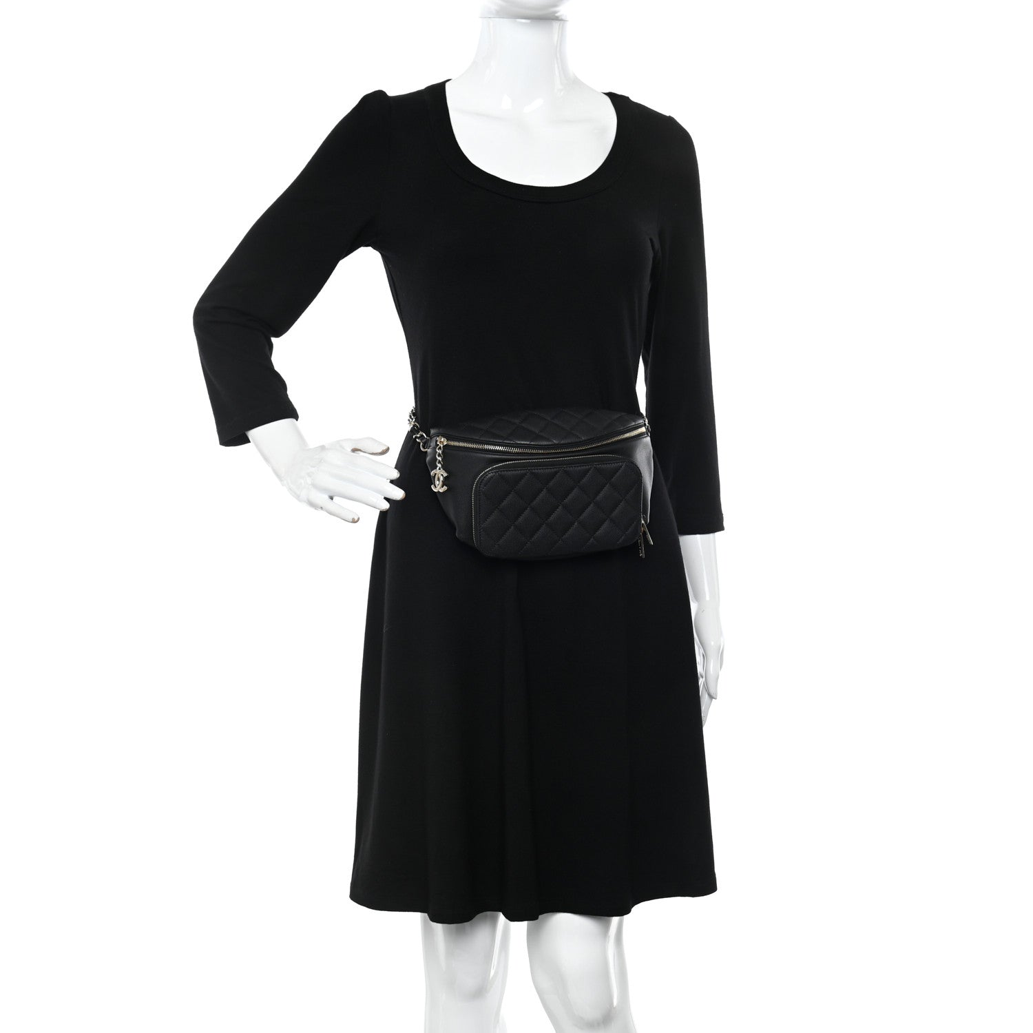 Chanel Caviar Quilted Business Affinity Waist Belt Bag Black 2 of 10