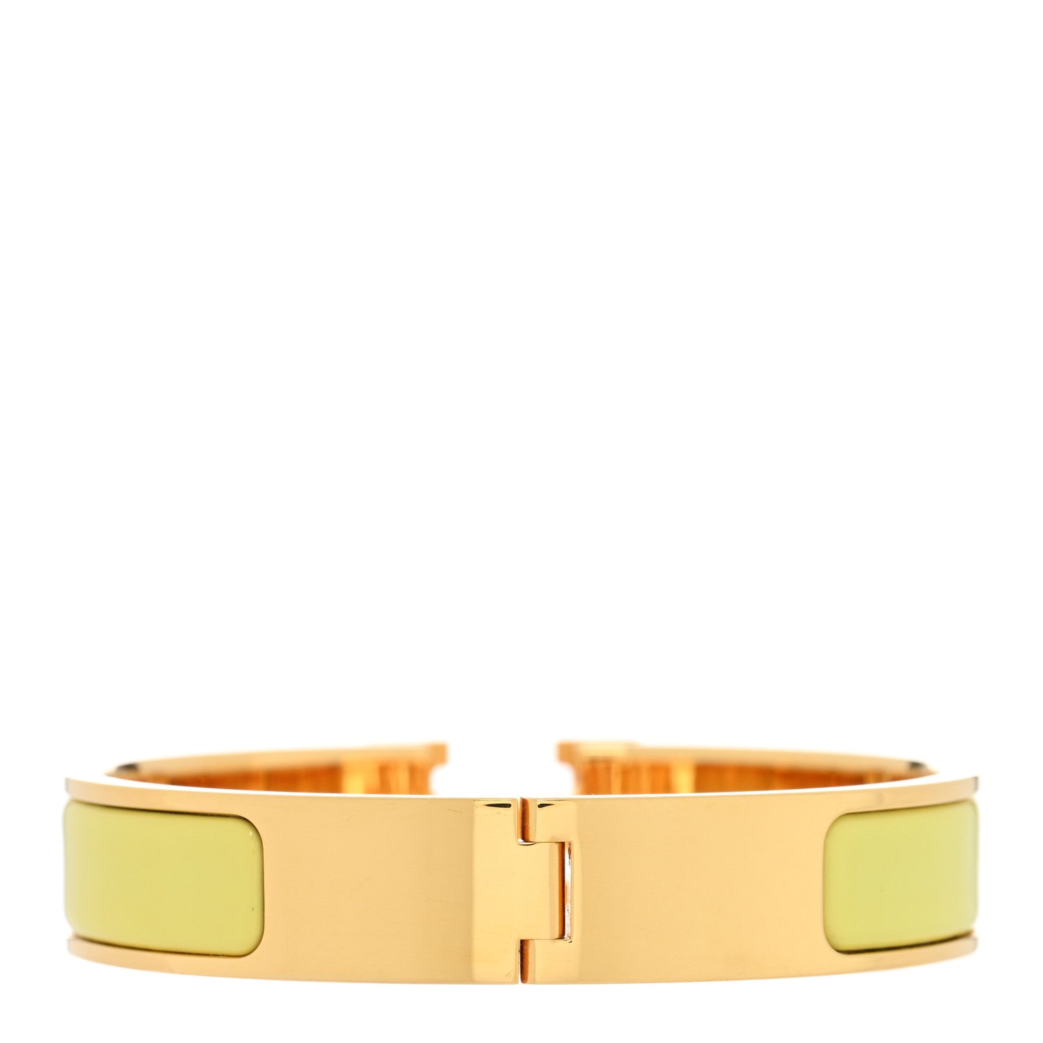 Hermes Enamel Narrow Clic Clac H Bracelet PM Jaune D'Or 3 of 4