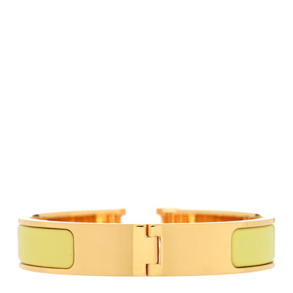 Hermes Enamel Narrow Clic Clac H Bracelet PM Jaune D'Or 3 of 4