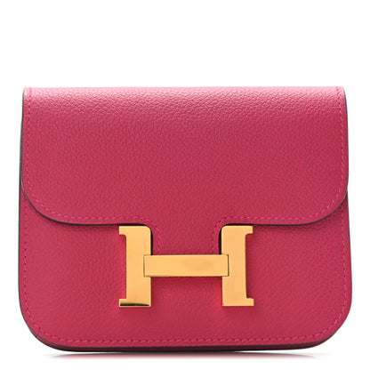 Hermes Evercolor Verso Constance Slim Wallet Rose Mexico Chocolate 3 of 7