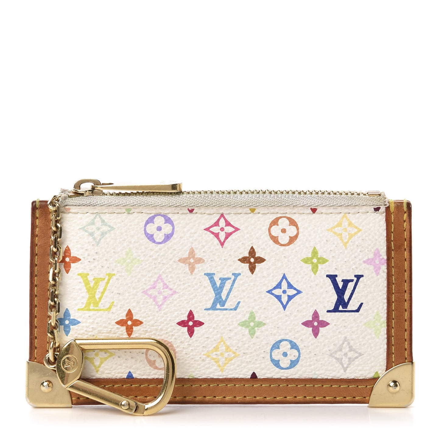 Monogram Multicolor Key Pouch White