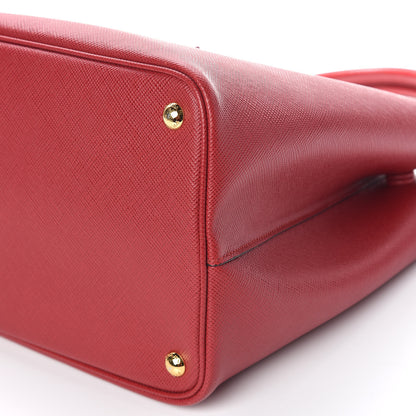 Prada Saffiano Cuir Large Double Bag Fuoco Black 11 of 14