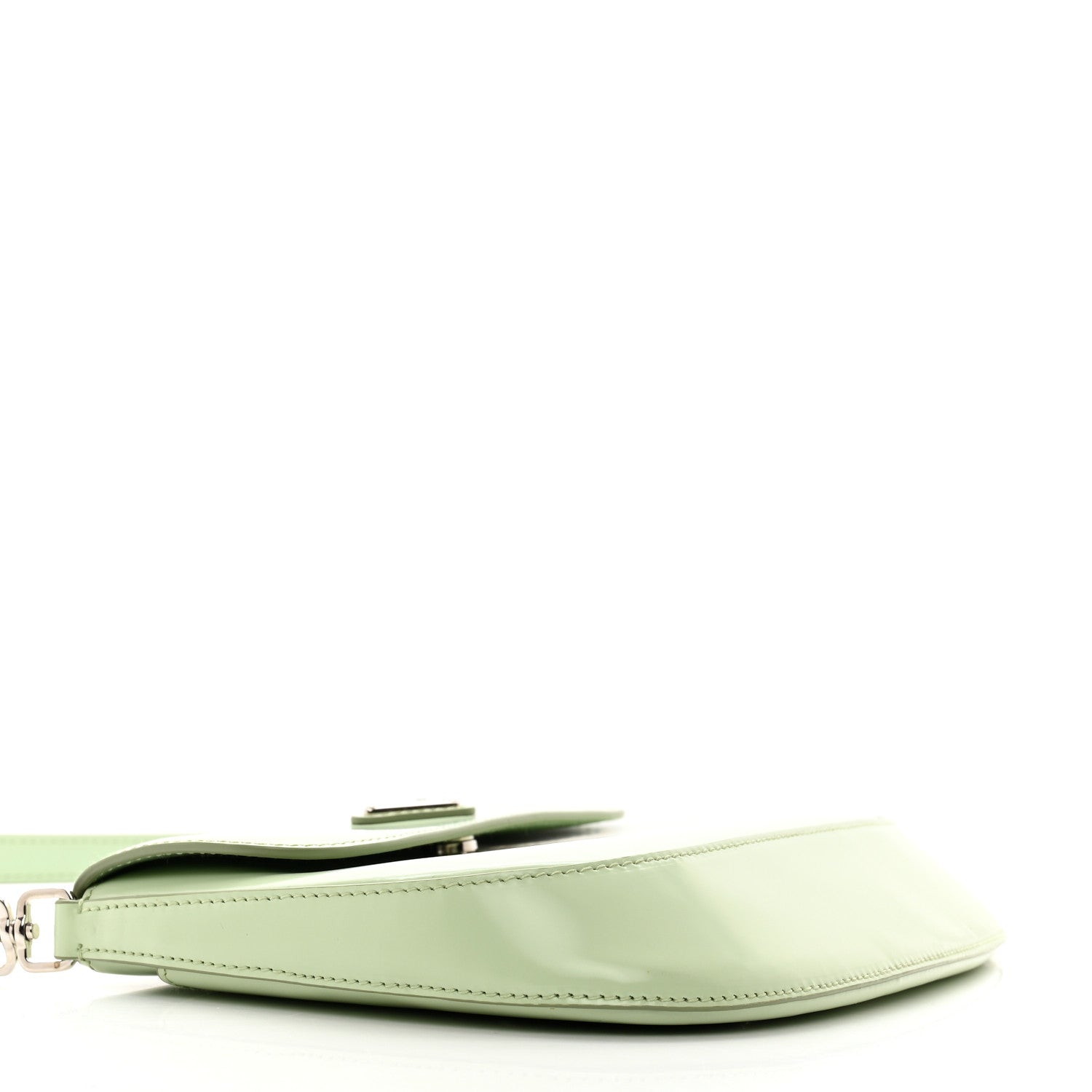 Prada Spazzolato Cleo Flap Shoulder Bag Acqua 4 of 12