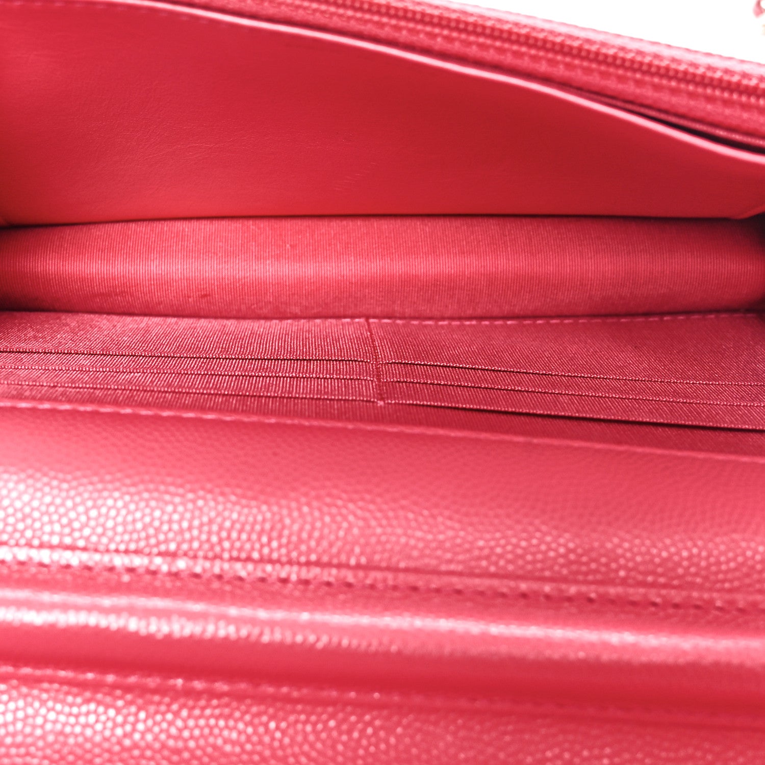 Chanel Caviar Quilted French New Wave Chain CC Wallet On Chain WOC Pink 5 of 11