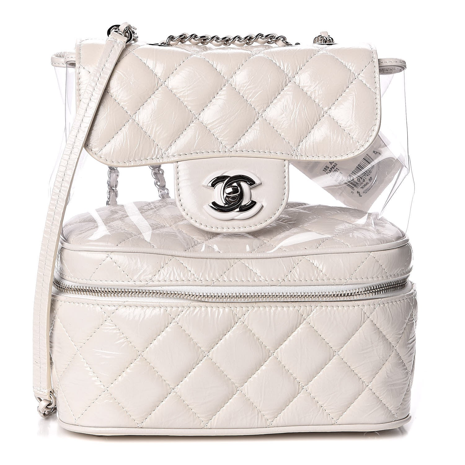 Chanel Crumpled Calfskin PVC Quilted Backpack White 1 of 11