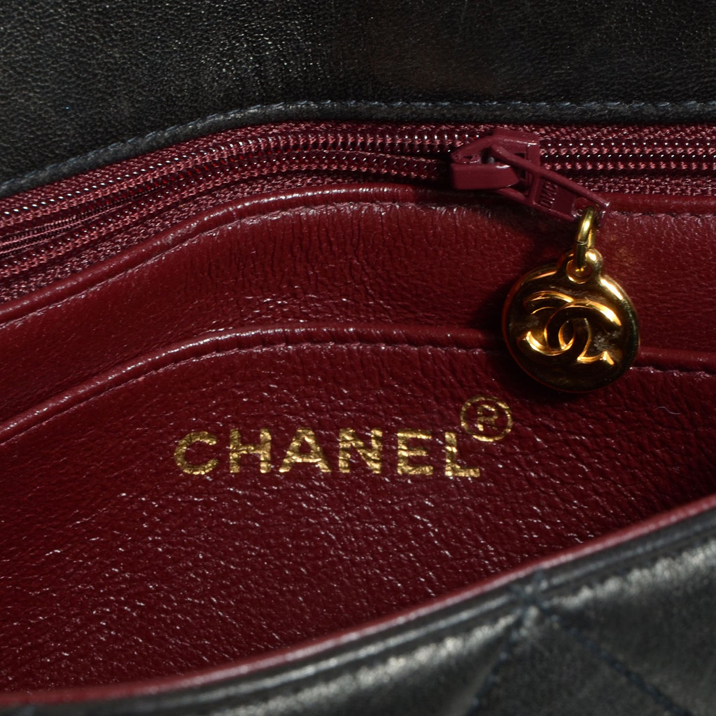 Lambskin Quilted 5 Chain Small Flap Black