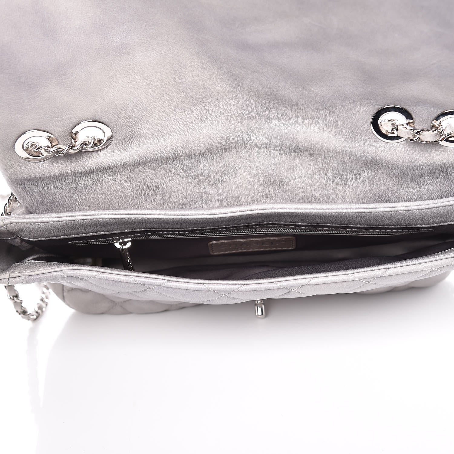 Chanel Rubber Quilted Lambskin Medium Coco Rain Flap Grey 7 of 14