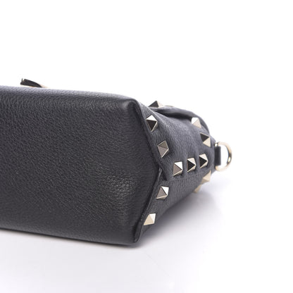 Valentino Garavani Pebbled Calfskin Mini Rockstud Crossbody Bag Black 8 of 9