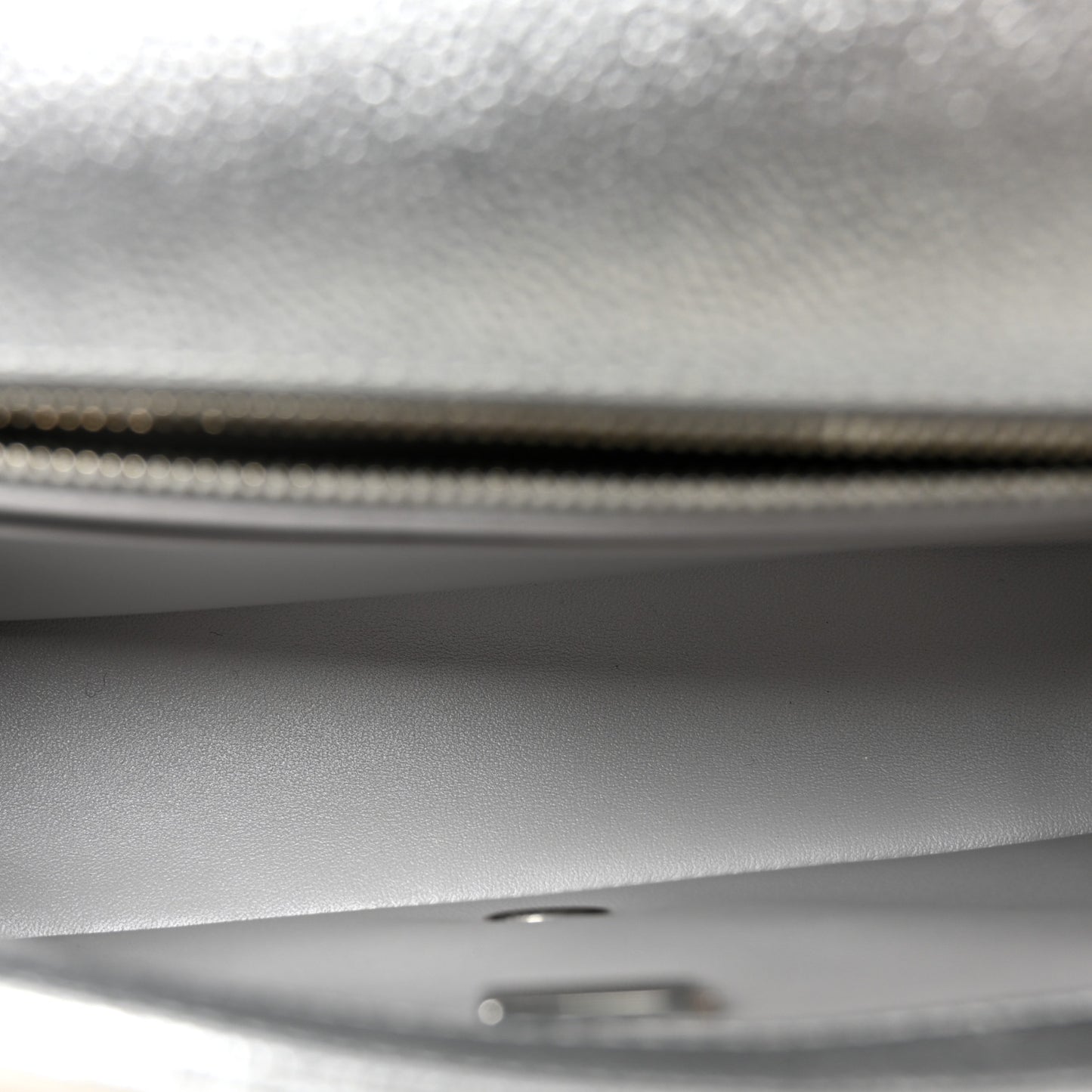 Metallic Caviar Quilted Medium CC Slide Flap Silver Silver