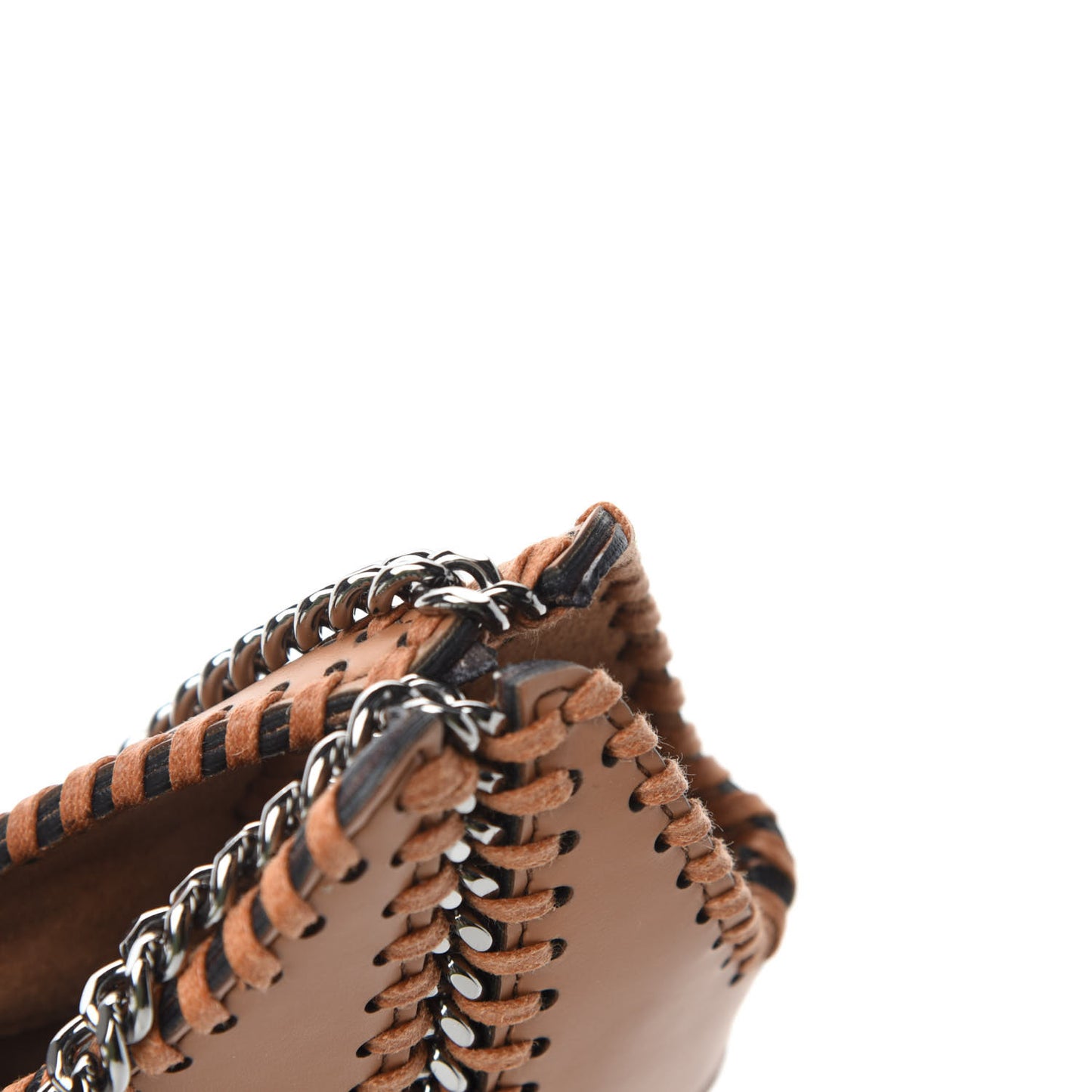 Faux Leather Woven Mini Tote Bag Brown