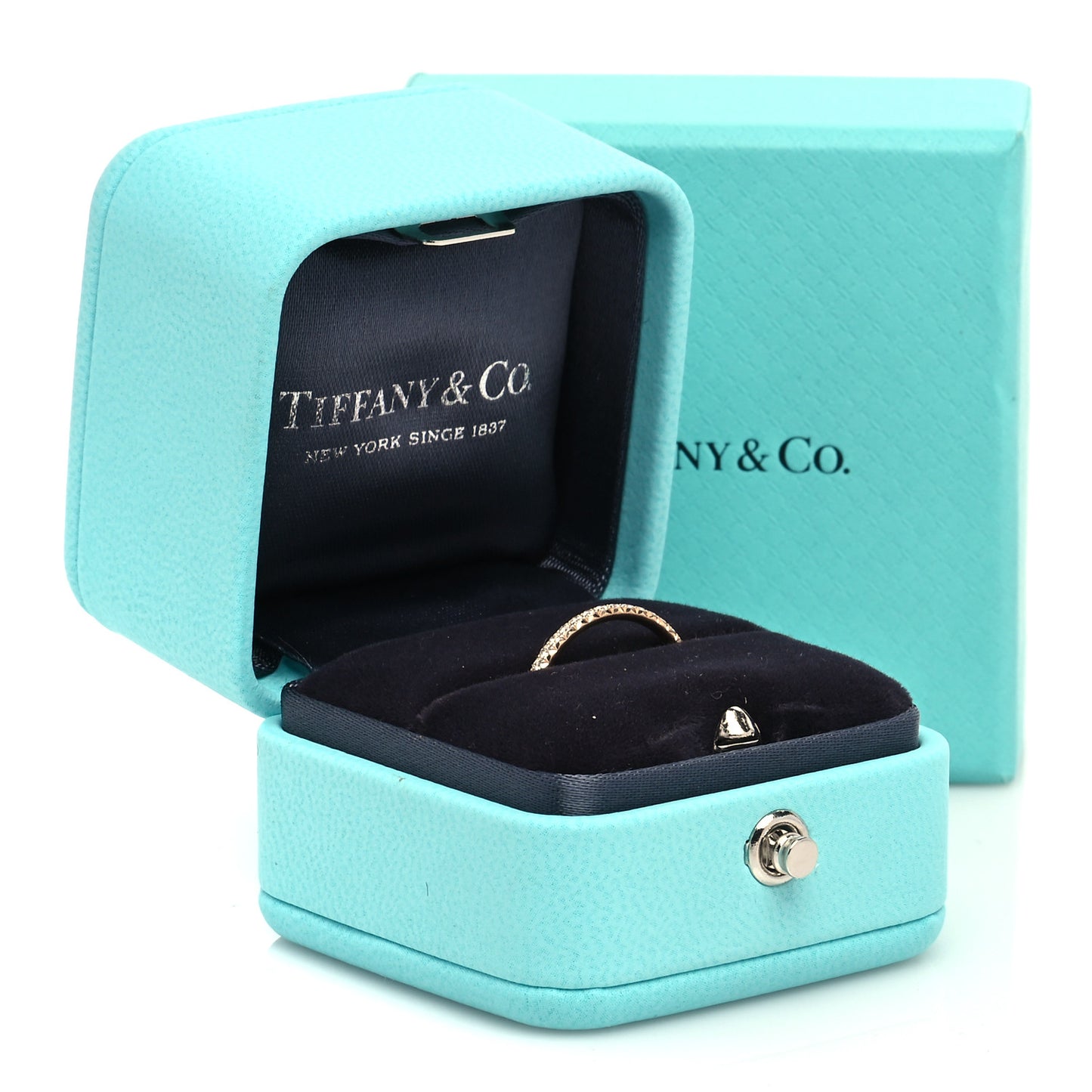 18K Rose Gold Diamond Metro Band Ring 52 6